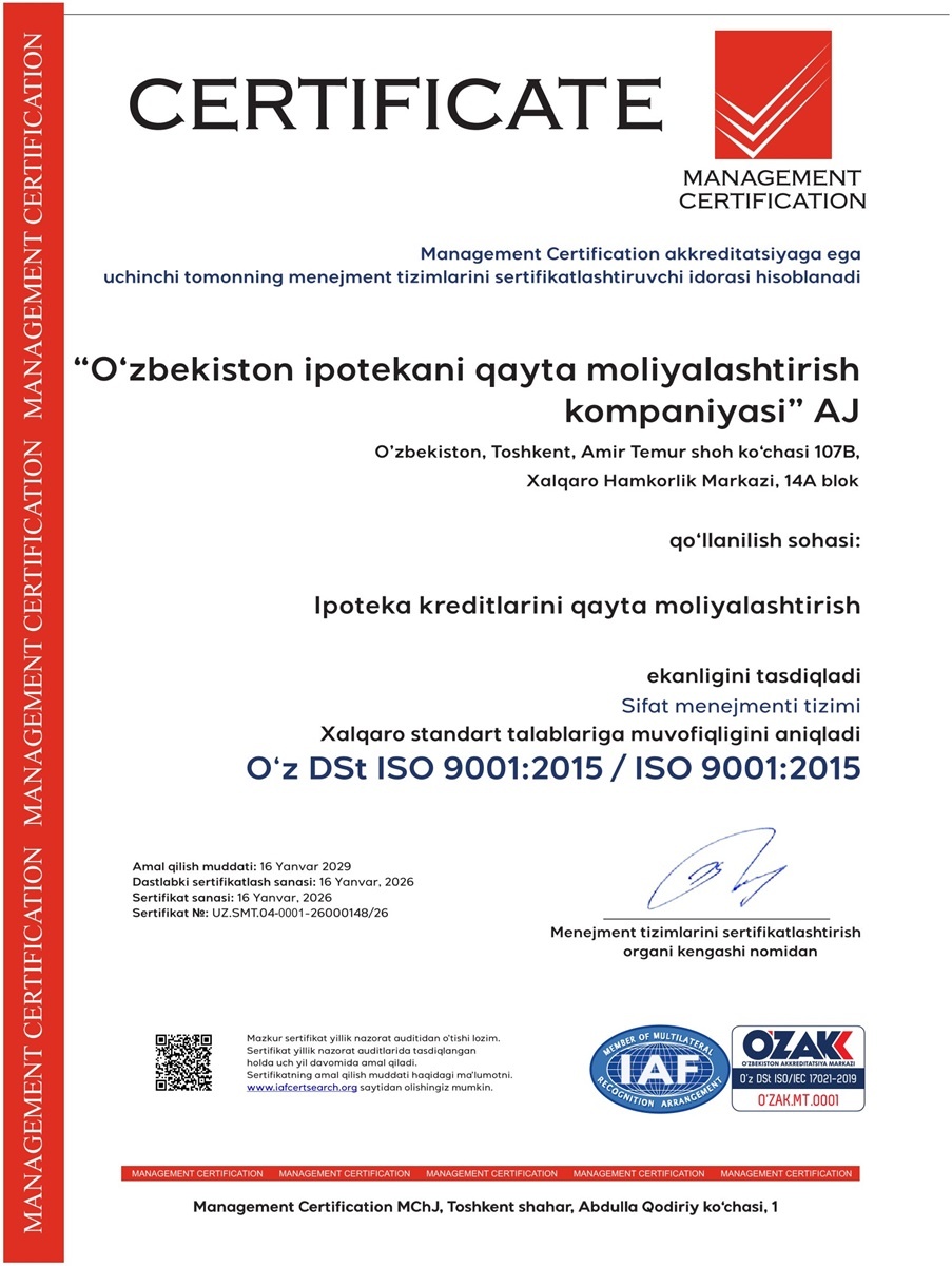 Sertifikat DSt ISO 9001:2015