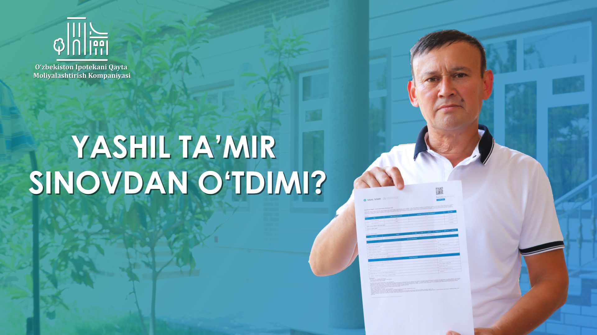 Yashil ta'mir ipoteka krediti bilan yashil kelajak sari !